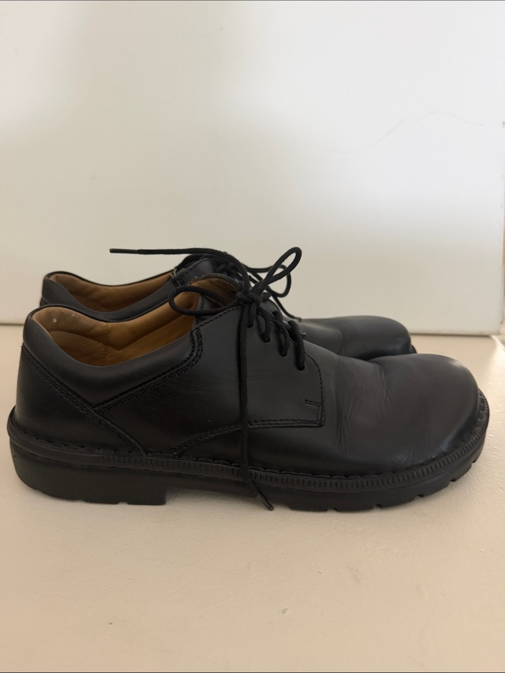 Birkenstock Black Leather Footprints  lace-Up Casual DressShoes Size 11 US 44 EU